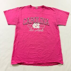 Hanes Graphic T-Shirt Women M Pink UNC Carolina Tar Heels NCAA Short Sleeve